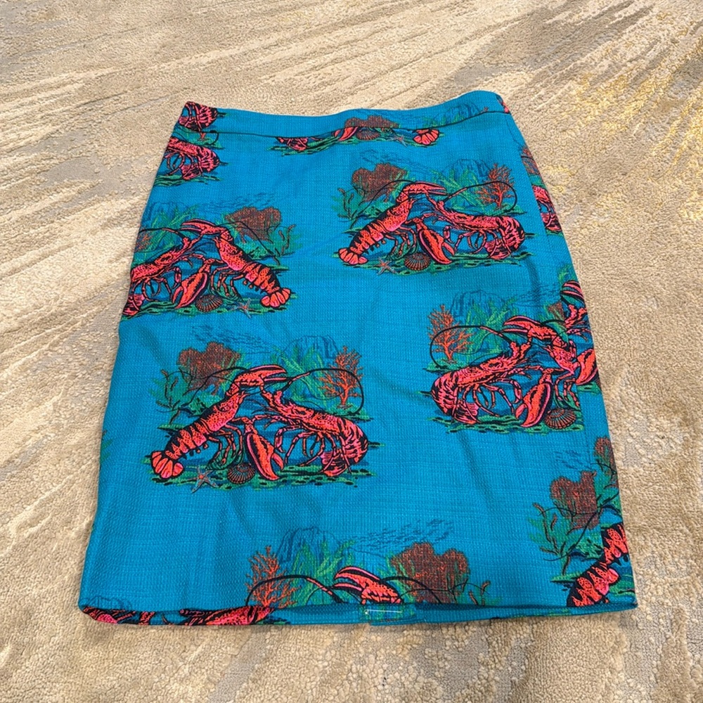 J.crew NWT lobster pattern pencil skirt size 2 all over print